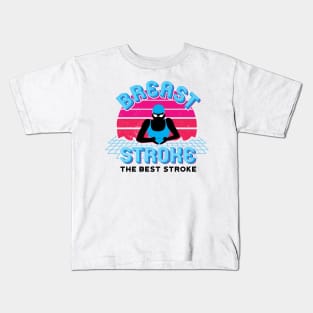 Girls Retro Breaststroke Fan Girls Swim Gift Kids T-Shirt